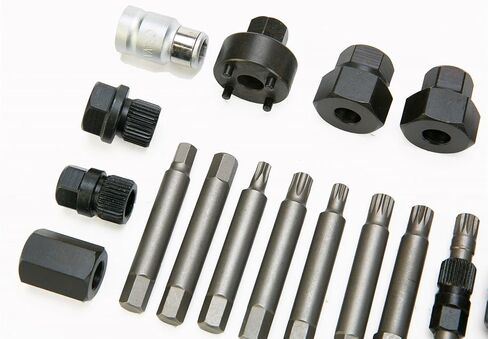 8MILELAKE 18 Pcs Alternator Pulley Service Decoupler Insert Bit Socket Set Tool Kit Car Pulley Removal Decoupling Puller in Saudi Arabia