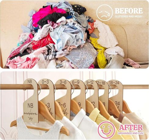 فواصل خزانة الأطفال الخشبية من SIWUCHYE - منظم جانبي لملابس الأطفال حديثي الولادة حتى 24 شهرًا - فواصل شماعات رائعة لديكور غرفة الأطفال لتنظيم غرفة طفلك الصغير من الفتيات أو الأولاد بسهولة (10 قطع) in Kuwait