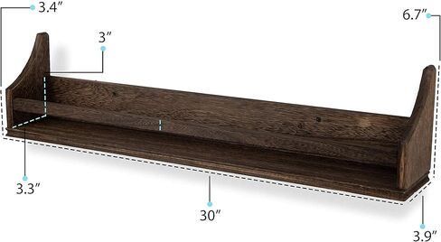 أرفف عائمة من Brightmaison Angel مقاس 76.2 سم لديكور الحائط، رف كتب للأطفال للجدار، رف تخزين الألعاب وأرفف كتب الحضانة، أرفف جدارية خشبية لديكور المنزل، مجموعة من 3 قطع باللون البني in Kuwait