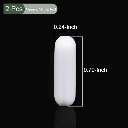 YOKIVE 2 Pcs Magnetic Stir Bar, PTFE Coated Cylinder Type Stirrer | Great for Lab Liquid Solution Stirring Mixing(White, 0.79 x 0.24-Inch) in Kuwait