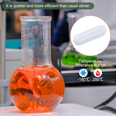 YOKIVE 2 Pcs Magnetic Stir Bar, PTFE Coated Cylinder Type Stirrer | Great for Lab Liquid Solution Stirring Mixing(White, 0.79 x 0.24-Inch) in Kuwait