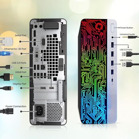 كمبيوتر HP ProDesk Desktop RGB كمبيوتر Intel i5-6th Gen. معالج رباعي النواة 16 جيجا DDR4 رام 256 جيجا SSD، شاشة 22 بوصة، لوحة مفاتيح وماوس للألعاب، واي فاي مدمج، ويندوز 10 برو (متجدد) in Kuwait