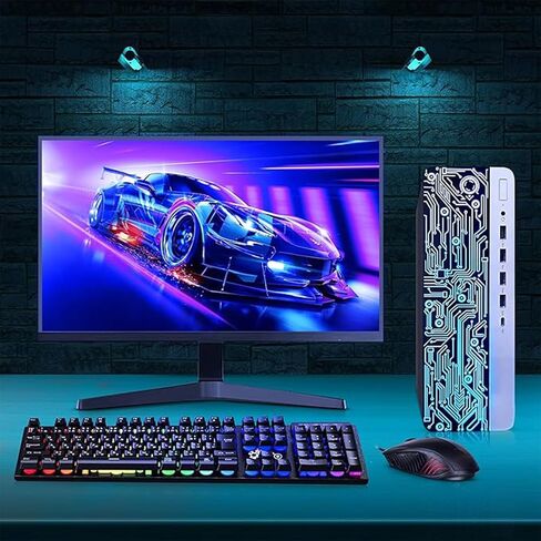 كمبيوتر HP ProDesk Desktop RGB كمبيوتر Intel i5-6th Gen. معالج رباعي النواة 16 جيجا DDR4 رام 256 جيجا SSD، شاشة 22 بوصة، لوحة مفاتيح وماوس للألعاب، واي فاي مدمج، ويندوز 10 برو (متجدد) in Kuwait