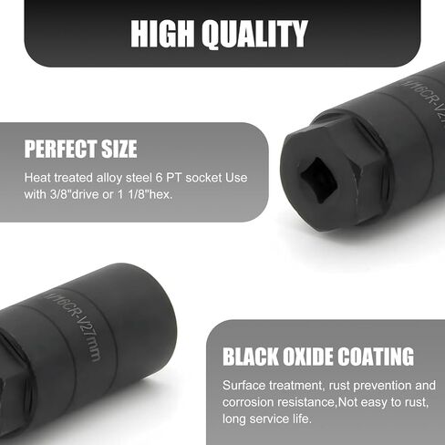 Tesnaao 1 PC Car Oil Pressure Switch Disassembly Socket, Aquare Interface 45# Steel Hexagonal Oil Pressure Sending Socket, Repair Modification Accessories, Compatible with Most Car Models (Black) in Saudi Arabia