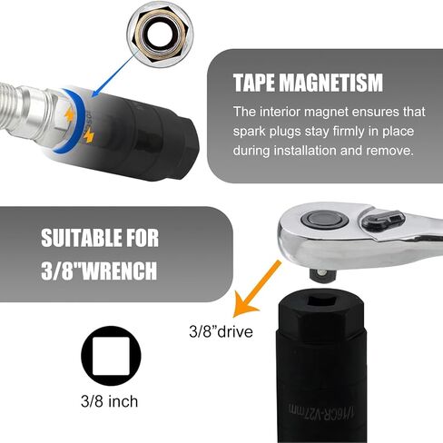 Tesnaao 1 PC Car Oil Pressure Switch Disassembly Socket, Aquare Interface 45# Steel Hexagonal Oil Pressure Sending Socket, Repair Modification Accessories, Compatible with Most Car Models (Black) in Saudi Arabia