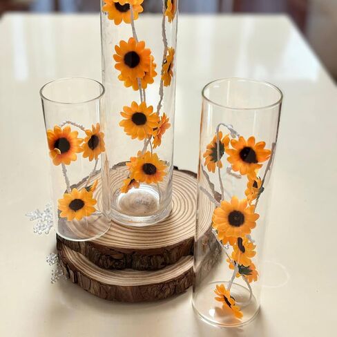 White Sunflower Centerpieces for Table, 12pcs Artificial Flower Vase Filler for Floating Candle Centerpieces and Wedding Decorations (White) in Saudi Arabia