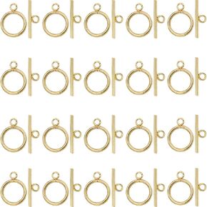 SUNNYCLUE 1 Box 30 Sets Real 18K Gold Plated Clasps Toggle Clasps Bulk T-Bar and O-Ring Links OT End Stainless Steel Toggle Clasp for Jewelry Making Clasps Connectors DIY Crafts Necklace Bracelet in Saudi Arabia