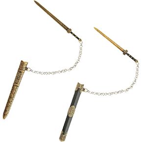 Vintage Metal Sword Bookmark with Scabbard and Link or Chain – 2 Pcs, for Reading Men, Book Reading Accessories, Gift for Teacher, Student, Office, School, Library, Bookstore (Yellow & Black) in Saudi Arabia