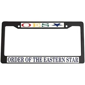 Order of the Eastern Star OES Black Plastic License Plate Frame Greek Fraternity Letter for Front Back of Car in Saudi Arabia