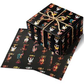 ورق تغليف F-Caw-F من Colorato، ورق تغليف عيد الميلاد للدجاج، غلاف هدايا F-Caw-F للفيل الأبيض، عيد الميلاد، عيد الميلاد، غلاف هدايا الكمامة، متين ومقاوم للتمزق، يتضمن 2 خيوط من الجوت (ب) in Kuwait