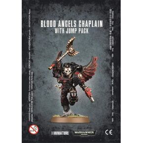 Games Workshop Warhammer 40,000 Blood Angel Chaplain مع حزمة القفز - تمثال 41-17 - طفل كبير، بالغ - مصغر من البلاستيك الأحمر - مسدس جحيم، كروزيوس، حزمة القفز in Saudi Arabia