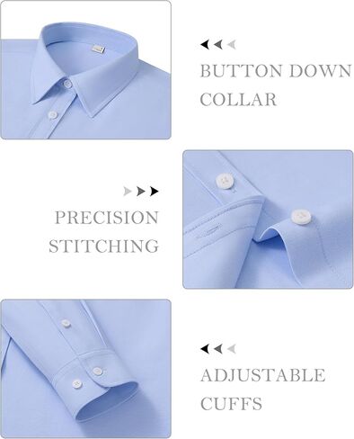 siliteelon Womens Button Down Shirts Long Sleeve Collared Office Work Blouses Tops with Pocket Oxford Shirts in Kuwait