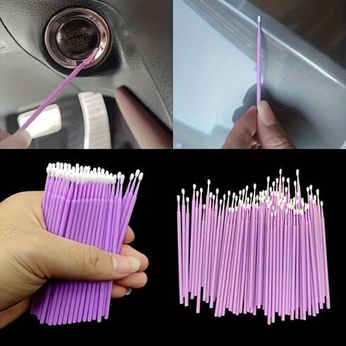 100PCS Mini Applicator Brushes 100 Pack Precision Micro Tips for Automotive Detailing, Micro Spray Gun Cleaning and Electronics Maintenance, Blue in Saudi Arabia