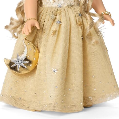 دمية American Girl 2025 Glimmering Gold Holiday Collector، ذات عيون زرقاء فاتحة، وشعر أشقر طويل مموج، للأعمار من 8 سنوات فما فوق in Saudi Arabia