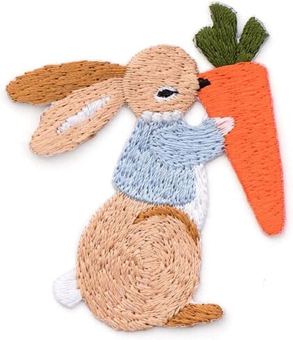 Cute Rabbit Embroidery Patches,Easter Bunny Patches,Iron On Patches for Backpack Jackets Clothes Bag in Saudi Arabia