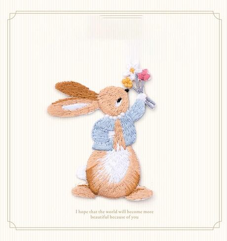 Cute Rabbit Embroidery Patches,Easter Bunny Patches,Iron On Patches for Backpack Jackets Clothes Bag in Saudi Arabia