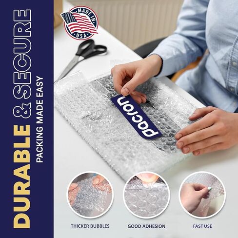12x12 Pre-Cut Bubble Cushioning Wrap – 75-Count Packing Sheets for Shipping & Moving – Protective Wrap for Fragile Items – Eco-Friendly Shockproof Packaging – Made in USA in Saudi Arabia
