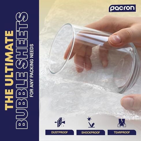 12x12 Pre-Cut Bubble Cushioning Wrap – 75-Count Packing Sheets for Shipping & Moving – Protective Wrap for Fragile Items – Eco-Friendly Shockproof Packaging – Made in USA in Saudi Arabia
