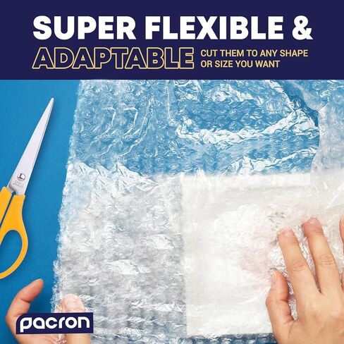 12x12 Pre-Cut Bubble Cushioning Wrap – 75-Count Packing Sheets for Shipping & Moving – Protective Wrap for Fragile Items – Eco-Friendly Shockproof Packaging – Made in USA in Saudi Arabia