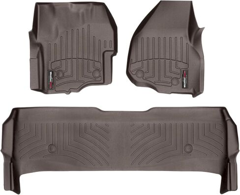 بطانات أرضية مخصصة من Weathertech لسيارة Ford Super Duty، Super Duty، Super Duty - الصف الأول والثاني (445841-443052)، أسود in Saudi Arabia