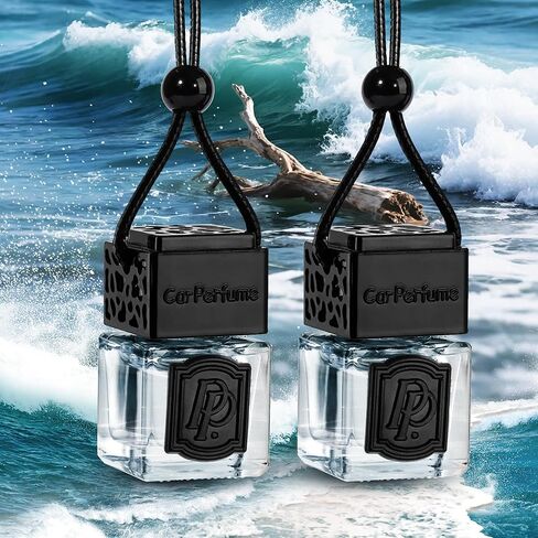 Luxury Perfume Scented Car Air Freshener for Summer - Hanging Essential Oil Diffuser with 90-Day Long-Lasting Fragrance, Non-Toxic & Eco, Premium Gift for Men/Women(Pacific Ocean Breeze, 2 x 8ml) in Kuwait