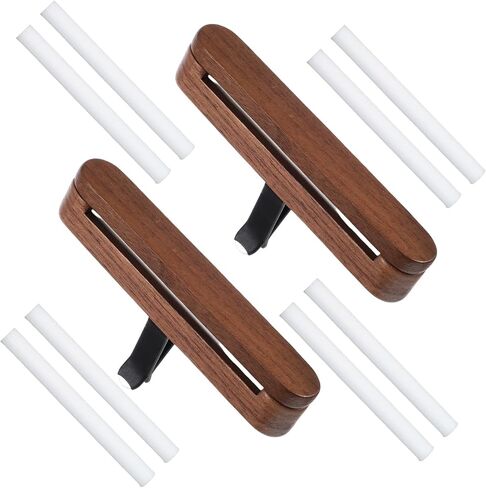 2Pcs Wood Car Air Freshener Perfume Vent Clip Car Perfume Diffuser with 8 Essential Oil Sticks Interior Car Vent Diffuser Clips For Cars Office Kitchen Bathroom Accessories in Saudi Arabia