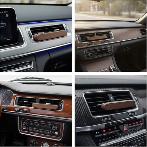 2Pcs Wood Car Air Freshener Perfume Vent Clip Car Perfume Diffuser with 8 Essential Oil Sticks Interior Car Vent Diffuser Clips For Cars Office Kitchen Bathroom Accessories in Saudi Arabia