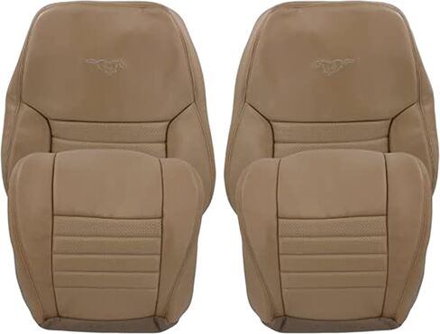 1999 2000 2001 2002 2003 2004 Compatible with Ford Mustang GT Convertible Replacement Synthetic Leather Seat Cover, Fits Both Driver and Passenger (Medium Parchment Tan, Front (2 Bottom & 2 Top)) in Saudi Arabia