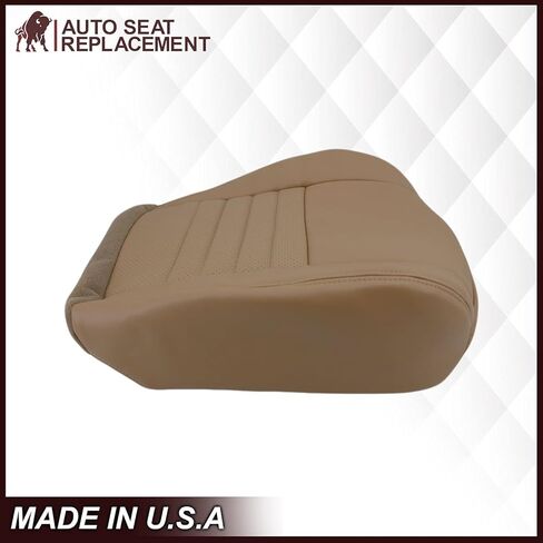 1999 2000 2001 2002 2003 2004 Compatible with Ford Mustang GT Convertible Replacement Synthetic Leather Seat Cover, Fits Both Driver and Passenger (Medium Parchment Tan, Front (2 Bottom & 2 Top)) in Saudi Arabia