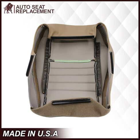 1999 2000 2001 2002 2003 2004 Compatible with Ford Mustang GT Convertible Replacement Synthetic Leather Seat Cover, Fits Both Driver and Passenger (Medium Parchment Tan, Front (2 Bottom & 2 Top)) in Saudi Arabia
