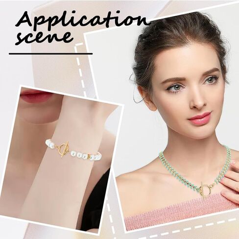 صندوق واحد من SUNNYCLUE، 30 مجموعة من المشابك المطلية بالذهب عيار 18 قيراط، ومشابك تبديل كبيرة على شكل حرف T وحلقات على شكل حرف O، ونهاية من الفولاذ المقاوم للصدأ، ومشبك تبديل لصنع المجوهرات، وموصلات، وقلادة يدوية الصنع، وسوار in Saudi Arabia