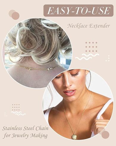 Necklace Extender 10Pcs Chain Extenders for Necklaces Bracelet, 14K Gold and Silver Plated Stainless Steel Extension Chain for Women Jewelry Making in Saudi Arabia