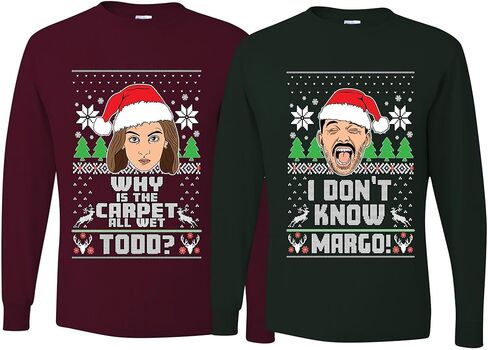 الملابس البرية المخصصة لماذا السجادة All Wet Todd IDK Margo Couples Ugly Christmas Long Sleeve in Kuwait