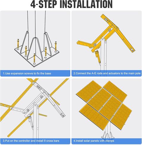 ECO-WORTHY Solar Panel Dual Axis Tracking System (Increase 40% Power) with Tracker Controller, Complete Solar Tracker Kit, Ideal for Different Solar Panels, for Yard/Farm/Field in Saudi Arabia