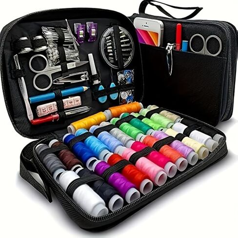 100PCS Sewing Kit Basic Needle and Thread Kit with Sewing Supplies and Accessories for Adults,Beginner,Home,Travel,Emergency in Saudi Arabia