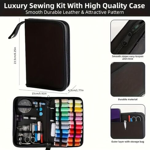 100PCS Sewing Kit Basic Needle and Thread Kit with Sewing Supplies and Accessories for Adults,Beginner,Home,Travel,Emergency in Saudi Arabia