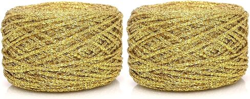 Metallic Glitter Yarn for Crochet & Knitting, Fine 2 Light Weight Worsted for Crochet Knitting, 35g 1.23oz, 145 Yards Soft Craft Sparkle Yarn (Silver) in Saudi Arabia