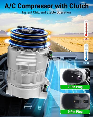 Air Conditioner AC Compressor Fit for Chevrolet Equinox 2.4L (2012-2014), for GMC Terrain 2.4L (2012-2014). Replace 1422229, CO22229C in Saudi Arabia