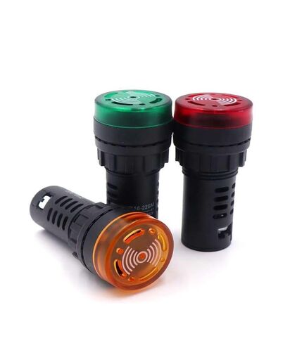 LED Flash Buzzer 16-22SM Flashing Light Power Working Indicator Sound and Light Alarm 22mm(AD16 22SMACDC ACDC 24V Yellow) in Saudi Arabia