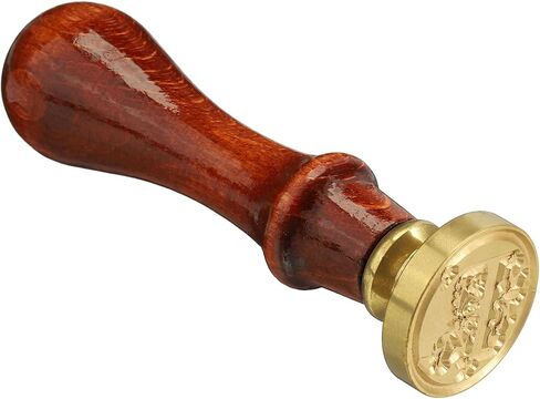 ختم ختم الشمع على شكل حرف P، مقبض خشبي 25 مم قابل للإزالة برأس نحاسي كلاسيكي ختم ختم كلاسيكي لبطاقة دعوة المغلف لتزيين هدايا الزفاف in Saudi Arabia