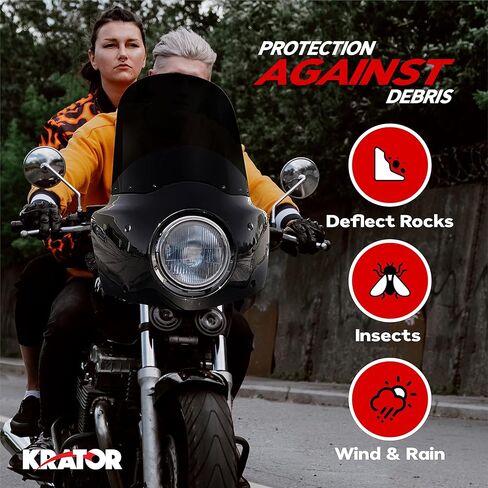 طقم كامل للزجاج الأمامي للدراجات النارية، زجاج أمامي لمحارب الطريق، متوافق مع Harley Davidson Dyna وSoftail، ملحقات الدراجات النارية، زجاج أمامي أسود لامع ومعتم، ارتفاع 15 بوصة in Kuwait