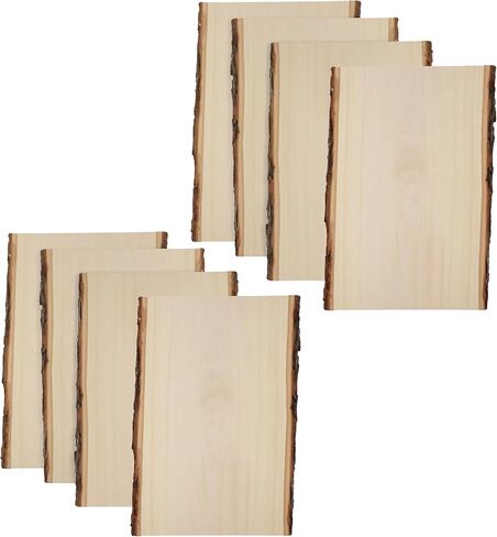 Foggy Bottom Woodworks LLC Premium Basswood Live Edge Plank، 0.69 بوصة × 11 إلى 14 بوصة × 16 بوصة، 4 عبوات in Kuwait