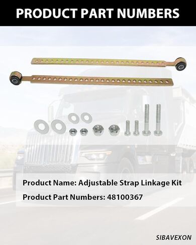 48100367 طقم حزام قابل للتعديل لربط صمام التحكم في الارتفاع | الحد الأقصى للطول 14 بوصة | SRK503 استبدال مجموعة تسوية التعليق الهوائي لشاحنات ومقطورات Haldex وNeway وFreightliner HD in Kuwait