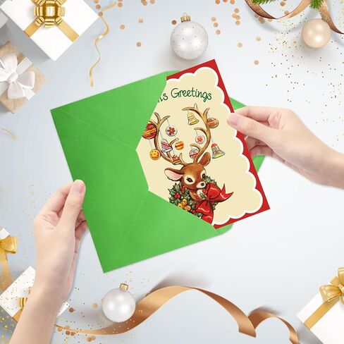 شجرة سيبا خمر بطاقات عيد الميلاد 20 حزمة الرجعية سعيد عطلة بطاقات المعايدة متنوعة عيد ميلاد سعيد بطاقات ملاحظات فارغة مع مغلفات للفصول الدراسية مكتب المنزل الأعمال in Saudi Arabia