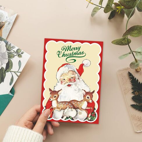 شجرة سيبا خمر بطاقات عيد الميلاد 20 حزمة الرجعية سعيد عطلة بطاقات المعايدة متنوعة عيد ميلاد سعيد بطاقات ملاحظات فارغة مع مغلفات للفصول الدراسية مكتب المنزل الأعمال in Saudi Arabia
