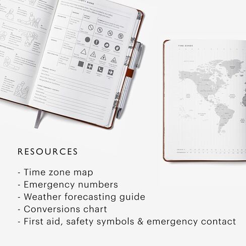 دفتر ملاحظات Stone Journal Explorer - مجلة ورقية مقاومة للماء مقاس A5، غلاف فني من الجلد النباتي، 144 صفحة متناوبة وشبكة منقطة، جيب خلفي، مقاوم للطقس (أسود) in Kuwait