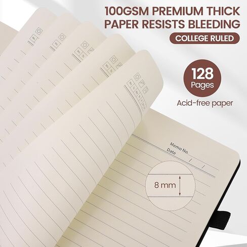 Aodaer 6 قطع A5 دفتر يوميات مبطن 100 GSM دفتر بغلاف صلب للرجال والنساء، 128 صفحة مفكرة من جلد البولي يوريثان مع حامل قلم لكتابة أعمال السفر، 5.7 × 8.3 بوصة، متعدد الألوان العميق in Kuwait