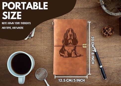 مجموعة أقلام مجلة InnoBeta Basset Hound Gifts Journal، مقاس 7.8 بوصة × 5 بوصة من الجلد الصناعي المنقوش القابل لإعادة الملء لأعياد الميلاد والكريسماس in Saudi Arabia
