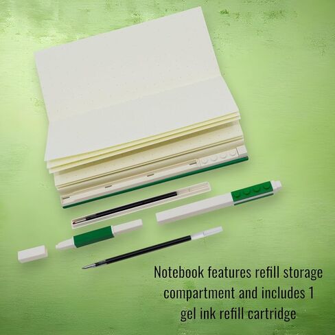 IQ LEGO Locking Dotted Notebook with Gel Pen 1x2 Green (53697) in Saudi Arabia