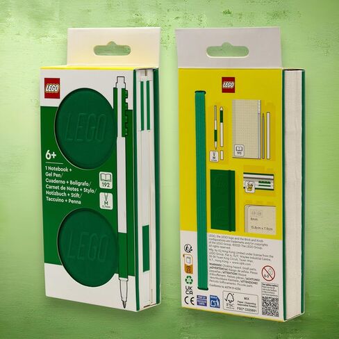 IQ LEGO Locking Dotted Notebook with Gel Pen 1x2 Green (53697) in Saudi Arabia